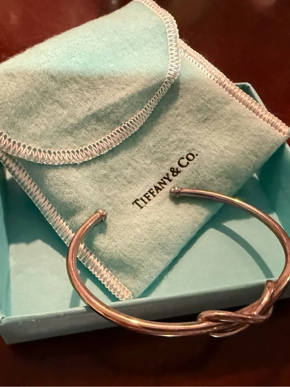 Tiffany & Co. Women’s Polished Silver Knot Open Cuff